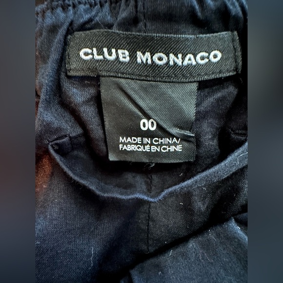 Club Monaco Arnar Off-the-Shoulder Black Cotton A-Line Mini Dress - Picture 5 of 10